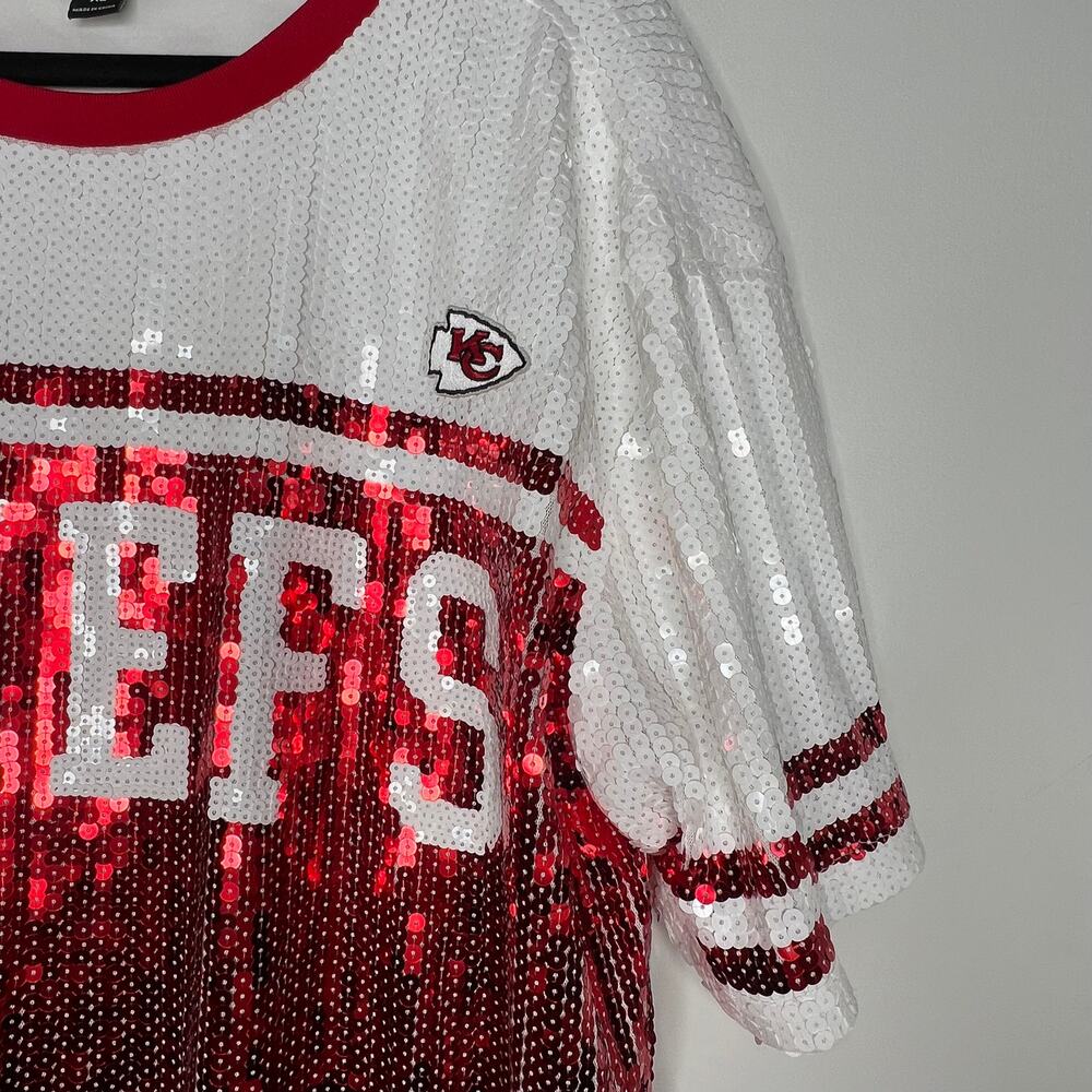 Kansas City Chiefs Sequin Jersey Mini Dress Size XL - Picture 7 of 11
